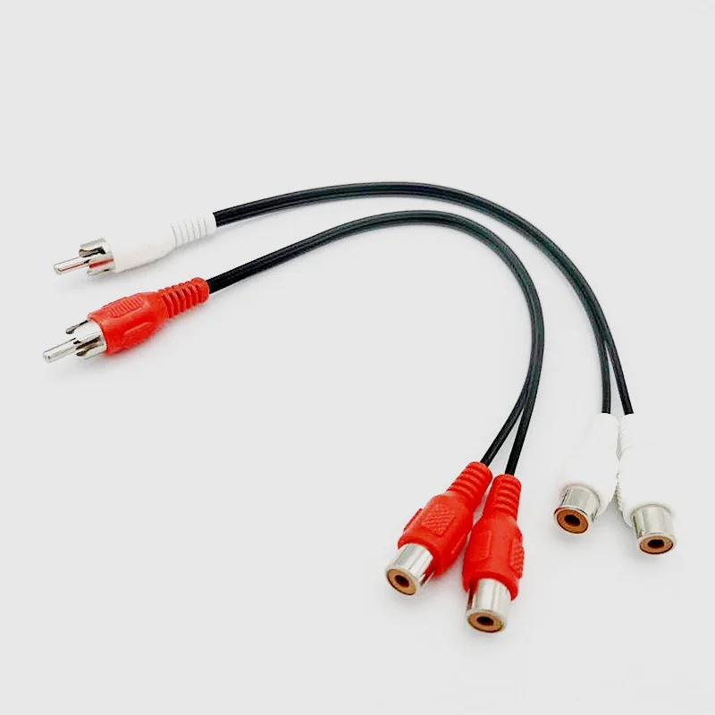 0.25m-RCA-Male-to-One-Female-Audio-Cable-with-PVC-Jacket-for-Audio-Use