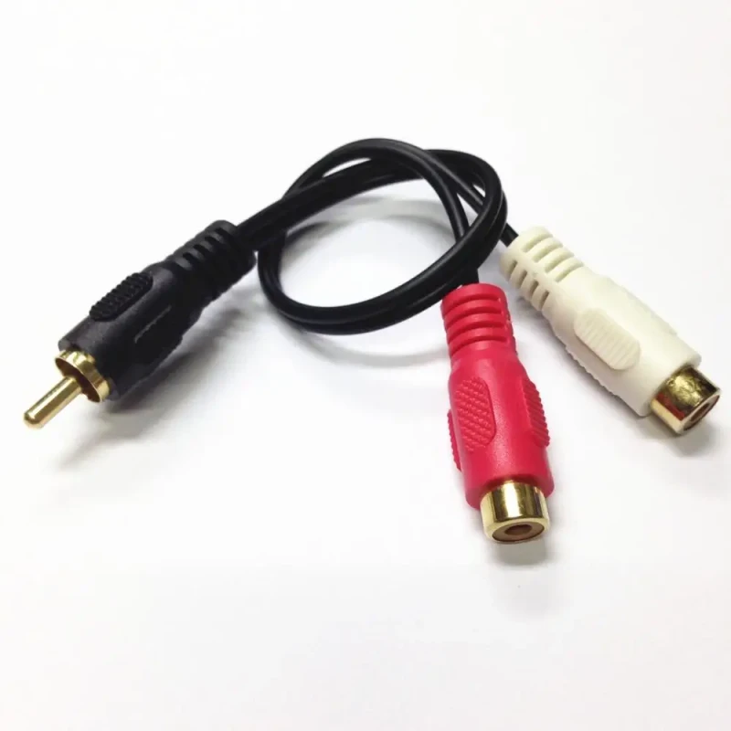 0.3-Meter-RCA-Y-Splitter-1-RCA-Male-2-RCA-Female-Gold-Plated-Audio-Adapter-Cable-Video-Microphone-3m-Small-MOQ