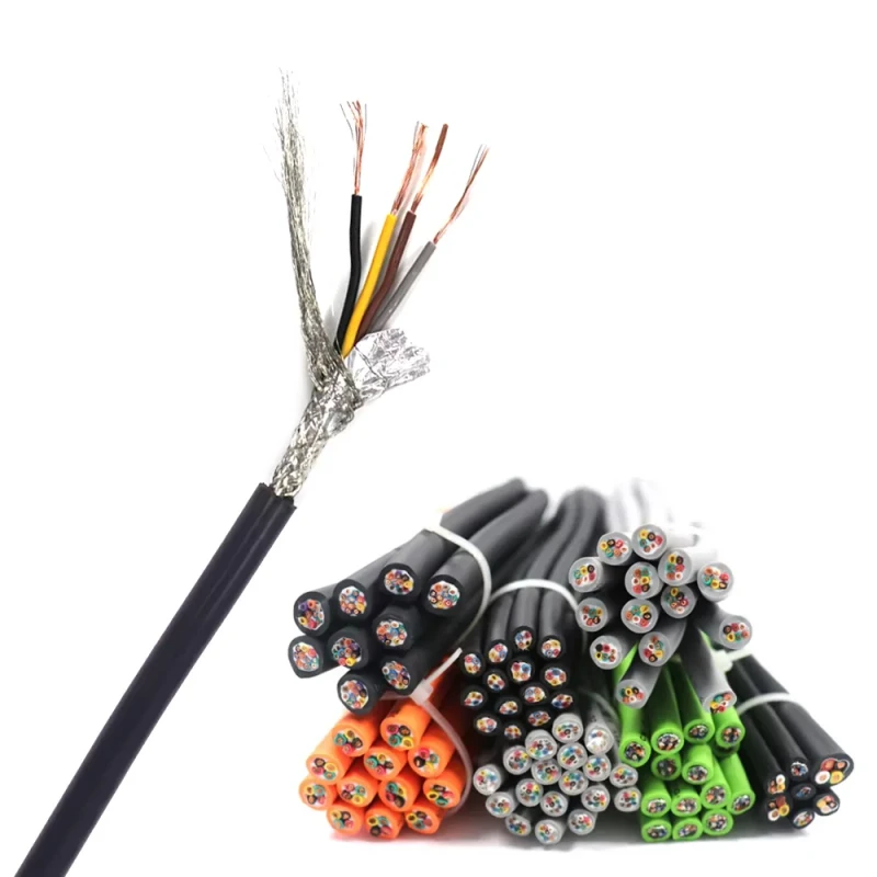 0.5-0.75-1-1.5-2.5-4-Multi-core-Signal-Control-Cable-Shield-RVVP-Wire-Shielded-Cable-Instrument-Flexible-Robot-Tow-Chain-Cable