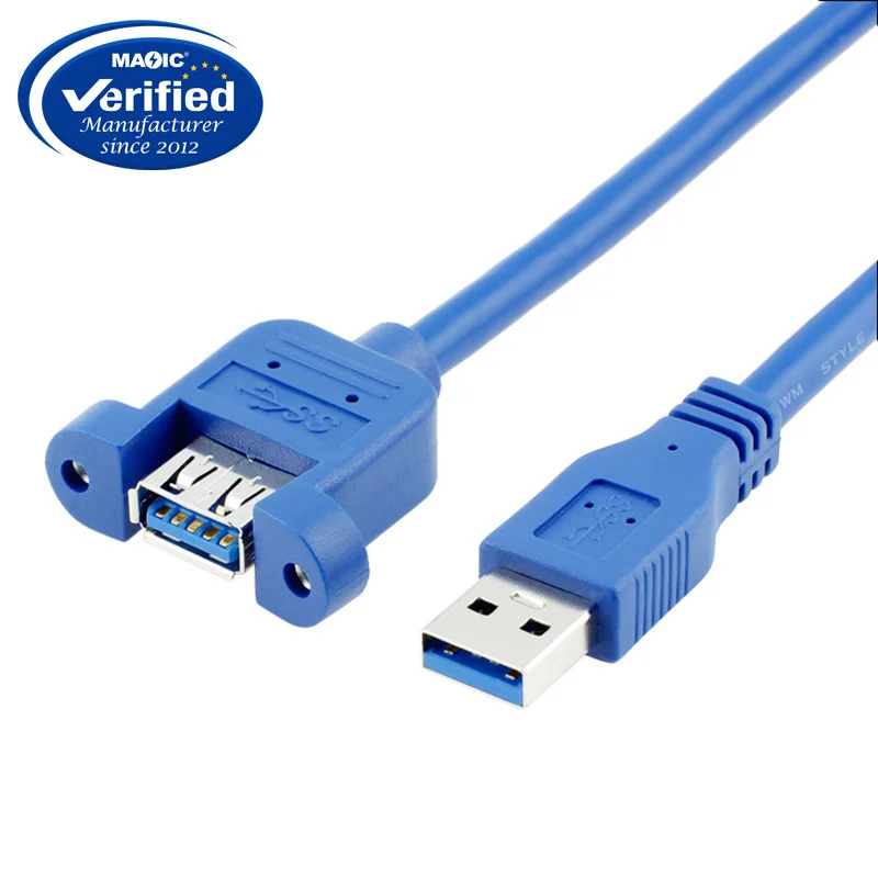 0.5M-1M-1.5M-USB-3.0-A-Male-to-Female-Extension-Cable-with-Panel-Mount-Screw