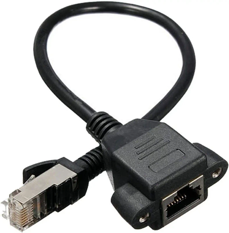 0.5m-Ethernet-Network-Cable-RJ45-Male-to-Female-Shielded-Connector-with-Screw-Communication-Cable