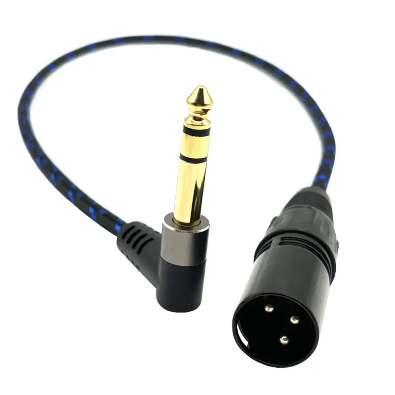 1-4-XLR-Male-Nylon-Braid-Quarter-Inch-TRS-6.35mm-TRS-XLR-Balanced-Interconnect-Microphone-Cord-Patch-Cable-Audio-Video-Cables