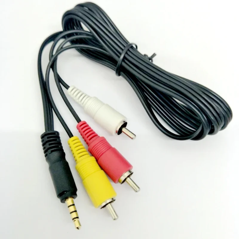 1.2m-Audio-Video-AV-3.5mm-4-Poles-Plug-to-3-RCA-Composite-Cable-for-Canon
