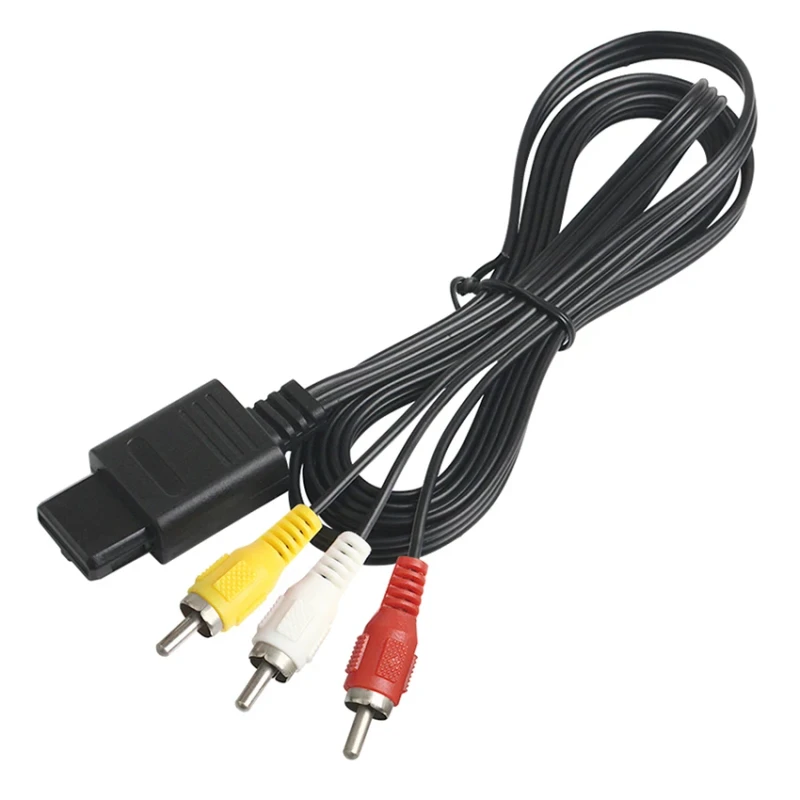 1.8M-6ft-AV-TV-RCA-Video-Cord-Cable-for-SNES-Game-Cube-for-Nintend-N64-64-Game-Cable-for-SFC-2-Audio-Output-Connectors