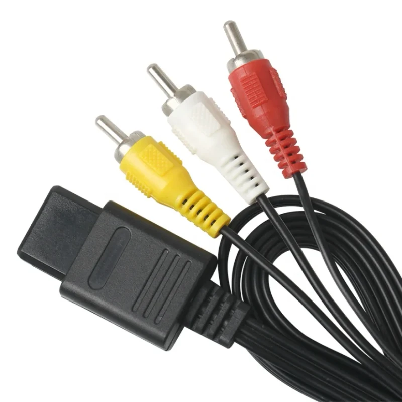 1.8m-AV-TV-Audio-Video-Cord-Cable-to-3-RCA-Replacement-for-Super-Nintendo-64-N64-SNES-Game-Cube-NGC-Accessories