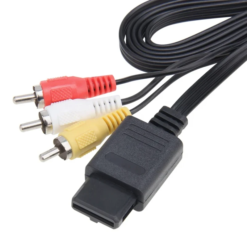 1.8m-Audio-TV-Video-Cable-AV-3RCA-Cord-Wire-for-Nintendo-64-N64-SNES-NGC-Game-Cube-Accessory