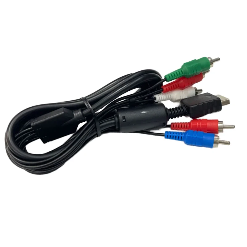 1.8m-Black-Metal-Plastic-HDTV-AV-Audio-Video-Component-Cables-for-P-2-P-3-Game-Accessories