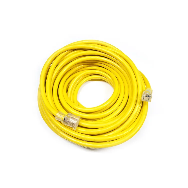10-3-Heavy-Duty-100ft-Waterproof-Outdoor-Extension-Power-Cords-125V-15A-SJTW-US-CN-AC-Retractable-Lighted-End-Yellow-PVC-Copper