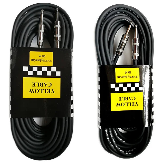 10-Foot-Black-Straight-Twisted-Pair-Instrument-Cable-Electric-Guitar-Bass-Keyboard-1-4-Inch-Stereo-Connector