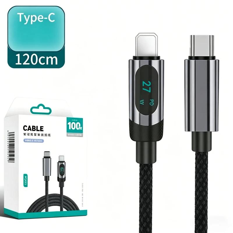 100W-Flash-Charge-PD27W-Metal-Braided-Mobile-Phone-Charging-Cable-Dual-Type-C-Fast-Charging-Data