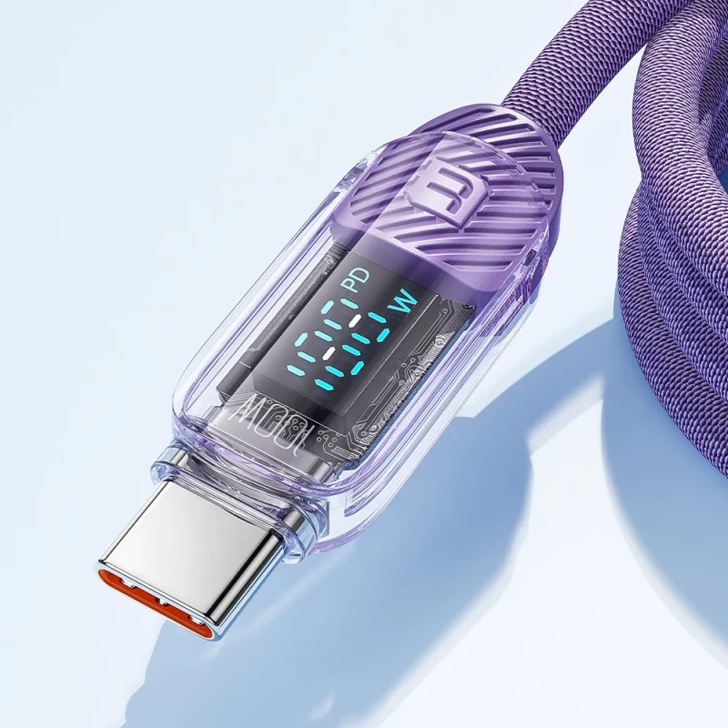 100W-PD-Fast-Charge-Transparent-Digital-Type-C-Data-Cable-for-Daily-Life