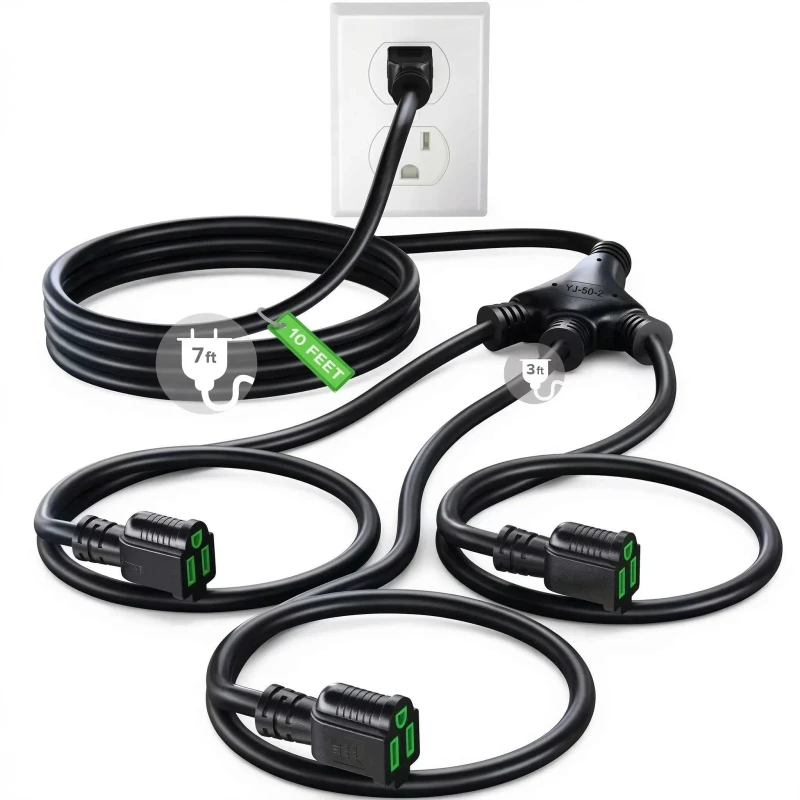 10Ft-1-to-3-Outlet-SJTW-UL-ETL-Heavy-Duty-Waterproof-Extension-Cord-12-3