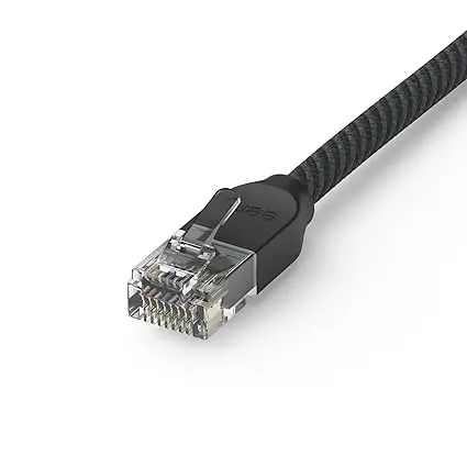 10Gbps-Snagless-Cat6-Ethernet-Cable-Male-Female-Brass-Contact-UHF-Application-25ft-Black