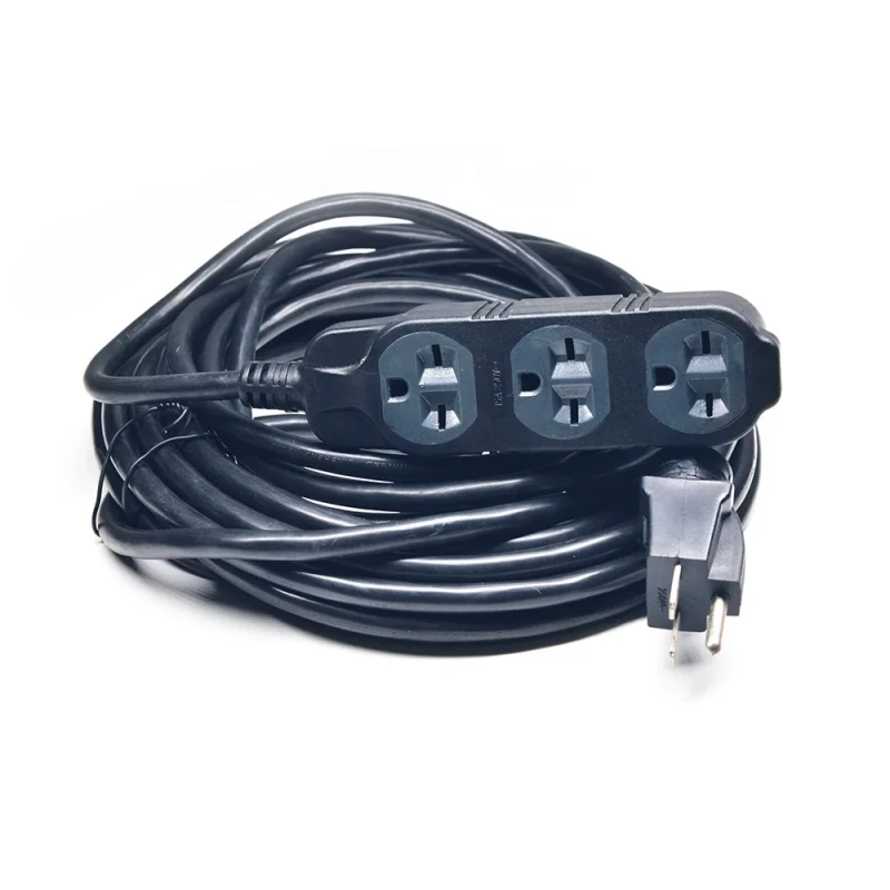 12-3-25ft-Outdoor-Heavy-Duty-15A-125V-3-Outlets-100-Copper-Black-NEMA-6-15P-NEMA-6-15R-PVC-Extension-Cord-CETL-CUL-Certified