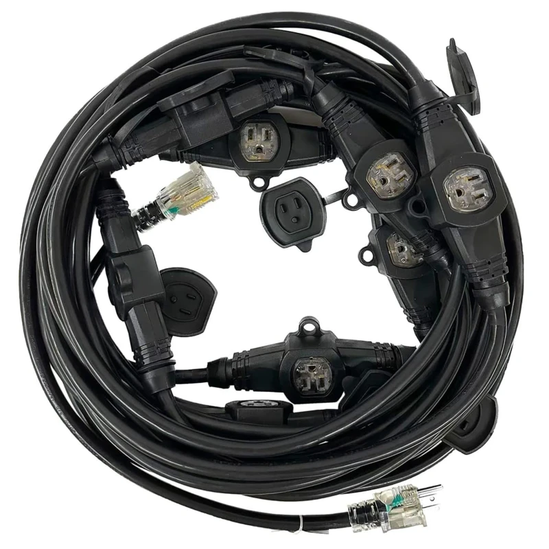 12-3-25ft-Power-Cord-Electrical-Outdoor-Heavy-Duty-125V-6-Multiple-Outlets-Extension-Cords-PVC-100-Copper-NEMA-5-15R-Black