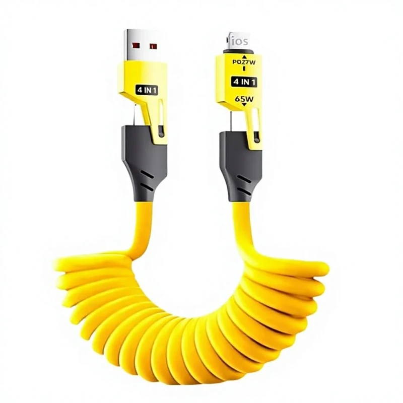 120W-PD27W-4-in-1-USB-Type-C-Super-Fast-5A-Quick-Charge-1.5m-Tinned-Copper-Shielded-PVC-Jacket-Data-Cable-for-PC-IOS