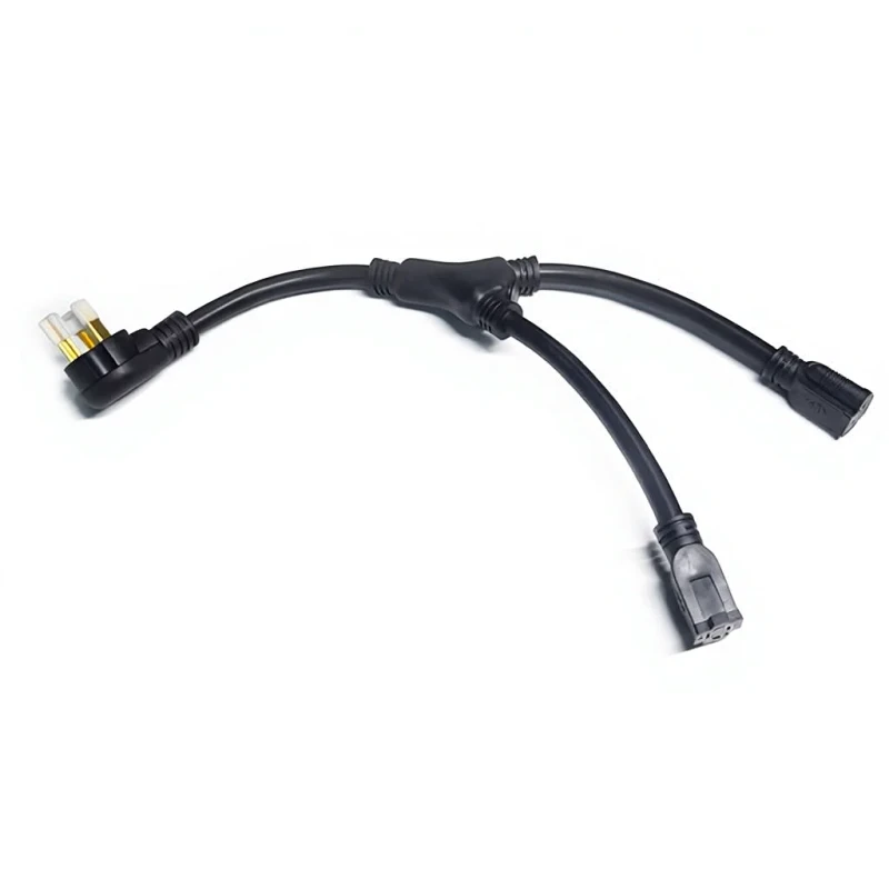 15A-Male-Plug-Two-15A-Female-125V-NEMA-10-30P-2-NEMA-5-15R-Y-Type-Splitter-Power-Cord-10-Gauge-12inch-Extension-BlackOrange