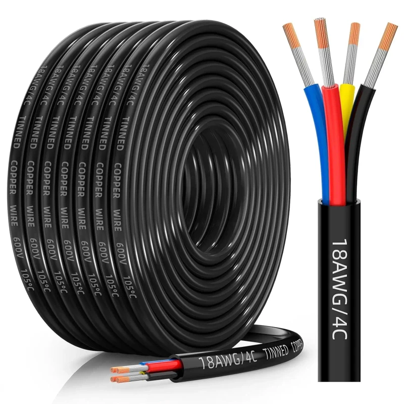18-Gauge-4-Conductor-Tinned-Copper-Stranded-Electrical-Wire-PVC-IP65-Rated-for-Automotive-Industrial-Use-RV-Solar-LED-Lighting