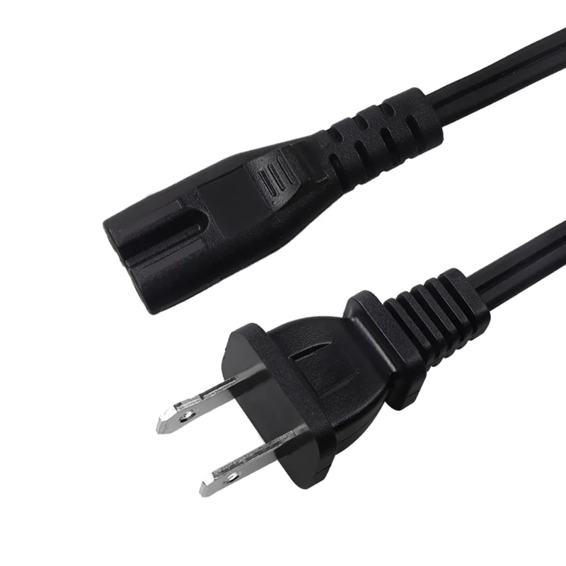 1M-0.824-18AWG-2Pin-2G-Black-Computer-Home-Appliance-Power-Extension-Cords-US-IEC-Compatible-Flexible-PVC-Carton