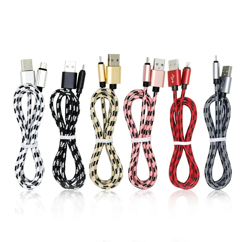 1m-2m-3m-Nylon-Braided-Type-C-Quick-Charge-Usb-Cable-Mobile-Phone-Micro-Usb-Charger-Data-Cable-for-Iphone-X-for-S10