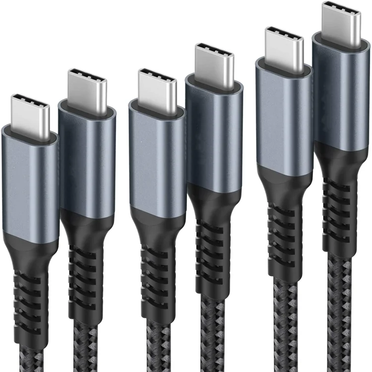 1m-60W-USB-C-to-C-Fast-Charging-Cable-CE-ROHS-PD-Nylon-Braided-OEM-100W-240W-with-480Mbps-Data-Transferring