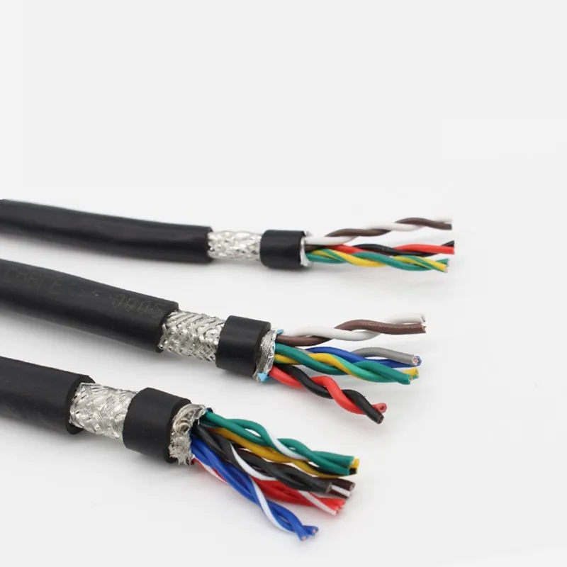 2-4-6-8-10core-18-26awg-PVC-Pure-Copper-Communication-Signal-Soft-Control-Cable-Twisted-Pair-Shielded-Flat-Stranded-Underground