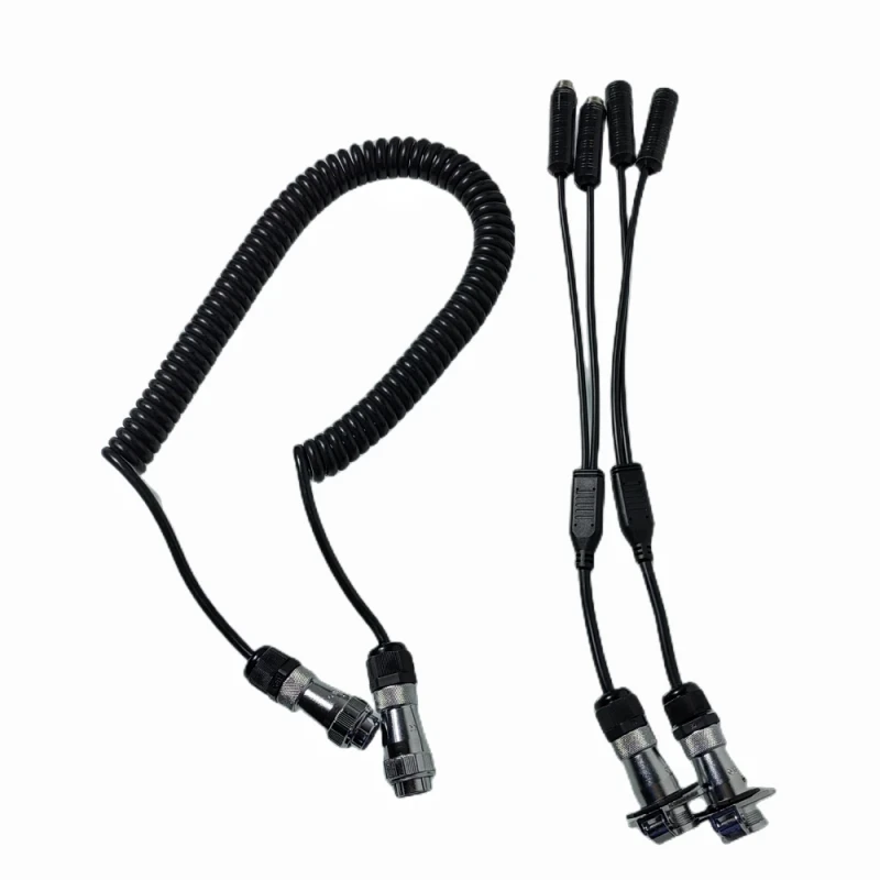 2-CH-7-Pin-Truck-Heavy-Duty-Spring-Cable-Connector-6-Meter-for-Connecting-2-Camera