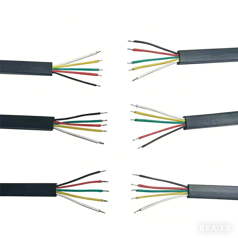 2-Core-4-Core-6-Core-Flat-Enameled-Wire-Cable-Black-Head-Connection-Cable-for-Instrument-Wireless-Earphone