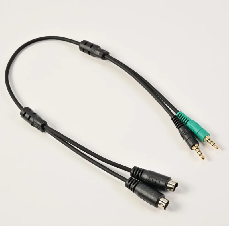 2-TRRS-to-Mini-Din-8pin-and-Mini-Din-6-Pin-Spiral-Audio-Video-Cables