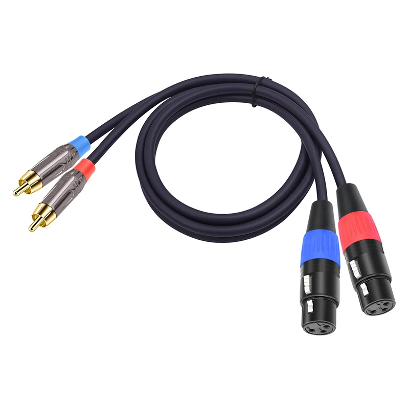 2-XLR-Female-to-2-RCA-Male-Hifi-Audio-Cable-Dual-XLR-to-RCA-Cable-OFC-Wire-for-Amplifier-Mixer-Microphone