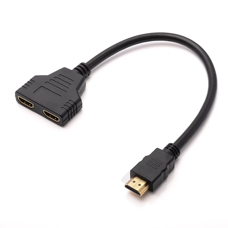 2-in-1-HDTV-Splitter-Cable-Male-1080P-to-Dual-HD-Female-Splitter-Audio-Adapter-Converter