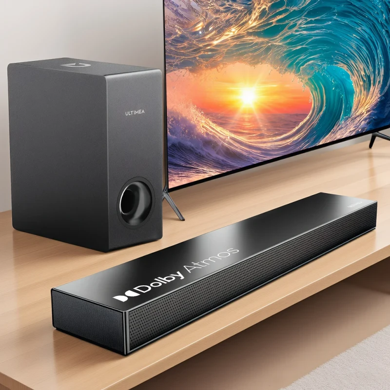 2.1-Channel-Dolby-Atmos-Soundbar-with-Wired-Subwoofer-190W-Peak-Power-Home-Theater-System-eARC-Bluetooth-5.3-TV-Sound-Bar