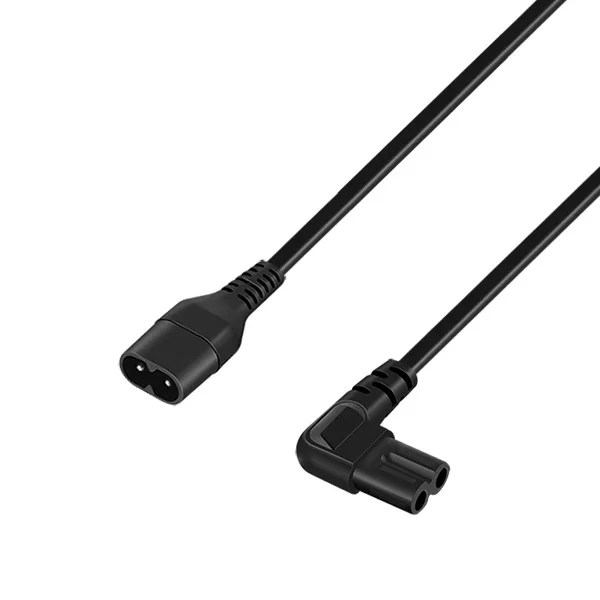 2.5A-250V-CCC-VDE-ETL-Approved-IEC-Extension-Cords-C7-Right-Angle-Power-Cord-for-Instrumentation-Use-IP20-Rated