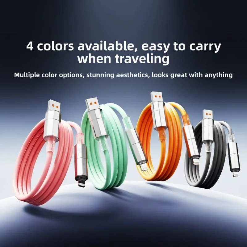 240W-Fast-Charging-Type-C-Data-Cable-USB-A-for-Connectors-4-in-1-Multi-Functional-Charger-Cable