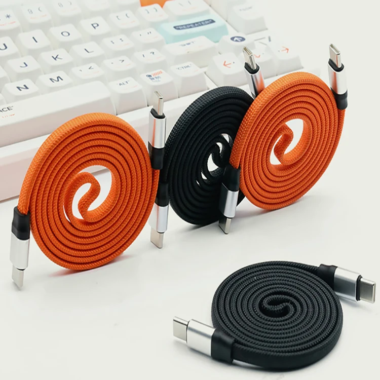 240W-Flat-Braided-Magnetic-Data-Cable-Suitable-for-Mobile-Phones-Laptops-Tablets-Retractable-Fast-Charging-C-to-C-Data-Cable