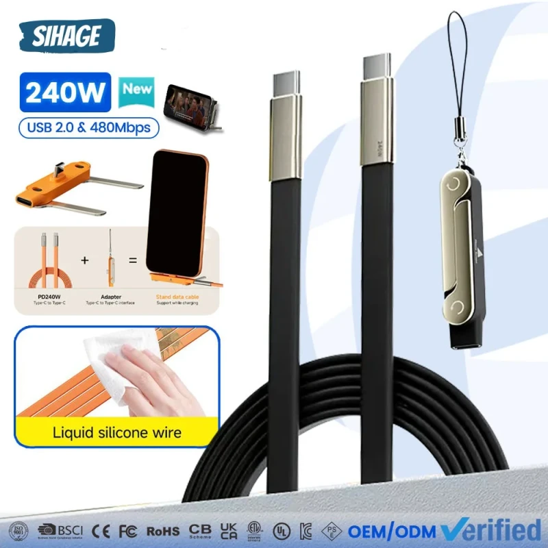 240W-Phone-Stand-Cable-Type-C-Data-Cable-with-Bracket-Adapter-PD-Fast-Charging-USB-C-Stand-Adapter-for-Phone-Cable-Kit