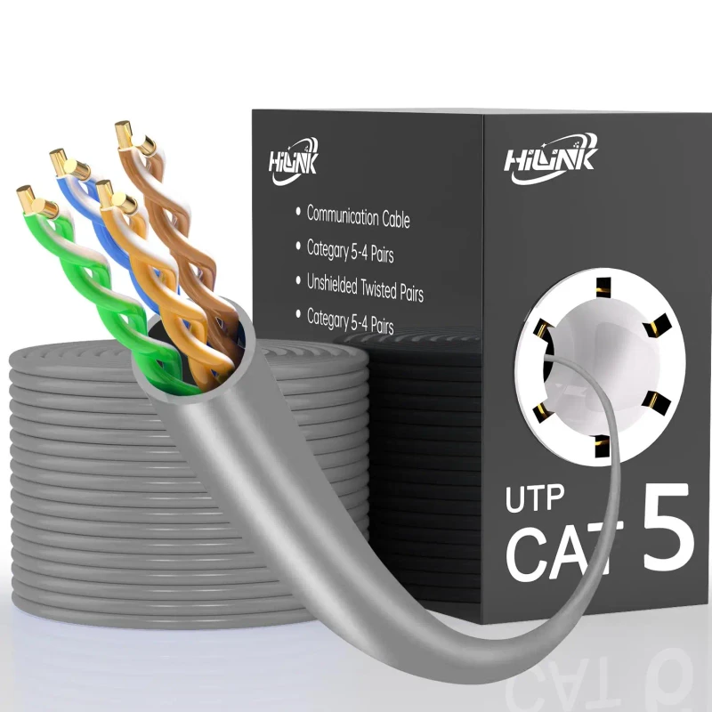 24AWG-Bare-Copper-LAN-Cable-CAT5e-F-UTP-with-PVC-Jacket-100m-305m-Bulk-Supply-Lengths-Communication-Cables