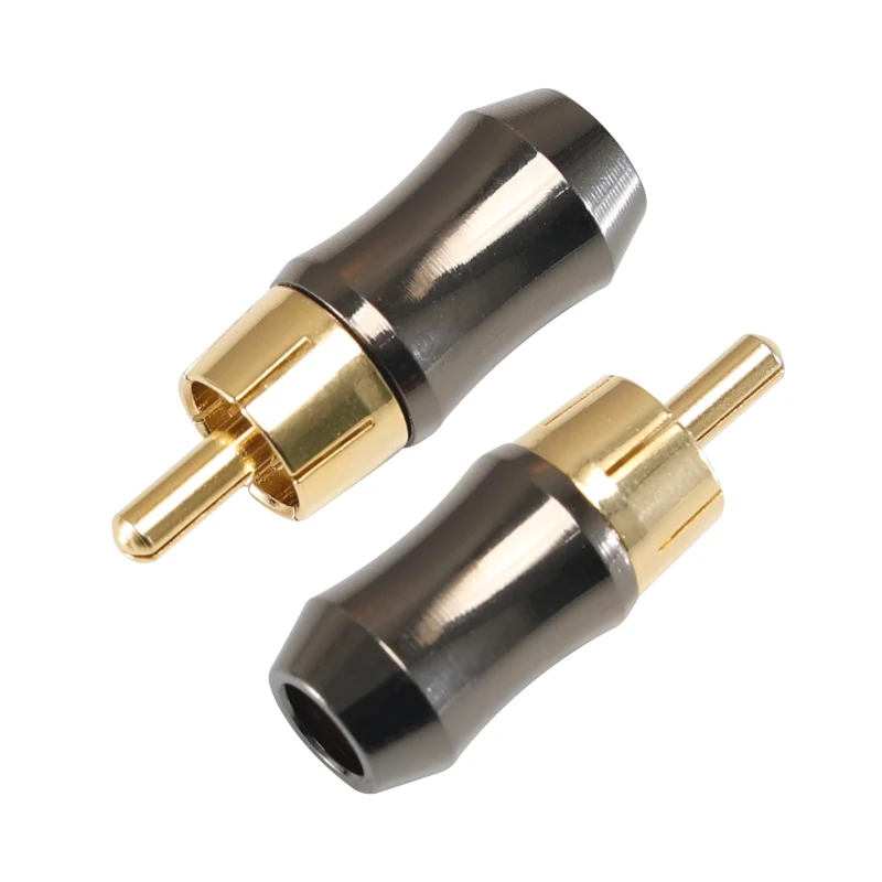 24K-Gold-Plated-Short-RCA-Plug-Hi-Fi-Stereo-Audio-Connector-High-Strength-Gun-Nickel-Zinc-Alloy-for-Speaker-Cable-DIY-Soldering