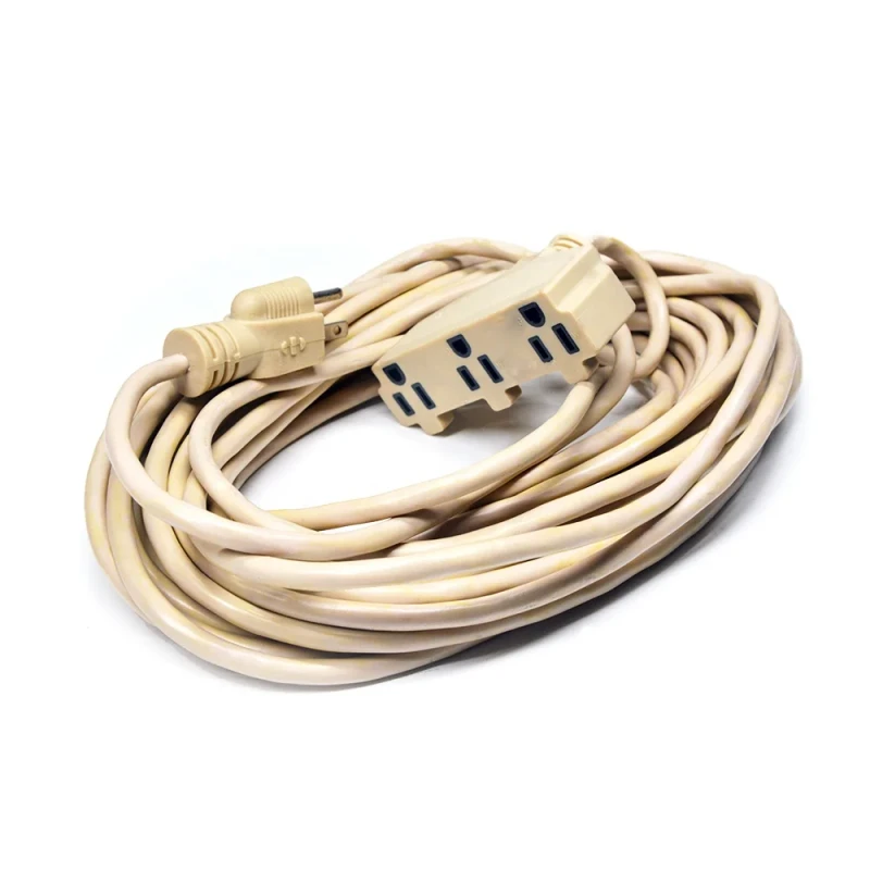 25ft-14AWG-Outdoor-Heavy-Duty-125V-Power-Cord-Extension-Cords-PVC-100-Copper-Triple-End-NAMA-5-15P-Multi-Socket-CETL-CUL