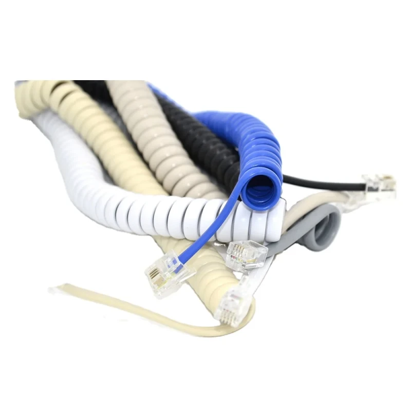 28AWG-Telephone-Wire-RJ9-RJ11-4P4C-4-Core-Spiral-Wire-Telephone-Cable