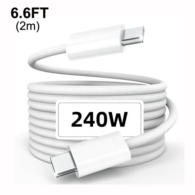 2M-6.6FT-4.5mm-Thick-Braided-PD-240W-5A-Super-Fast-Charging-USB-Type-C-to-USB-Type-C-Data-Cable-for-Macbook-Mobile