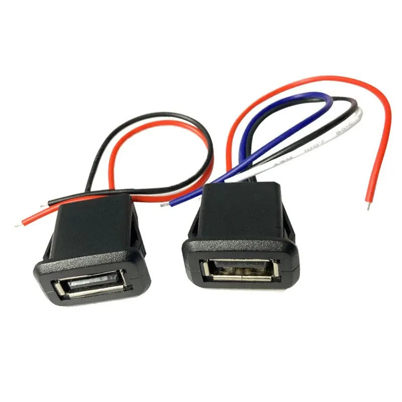 2Pin-4Pin-USB-2.0-Copper-Male-Female-Power-Jack-Charging-Port-PC-Housing-Data-Interface-Cable-Connector