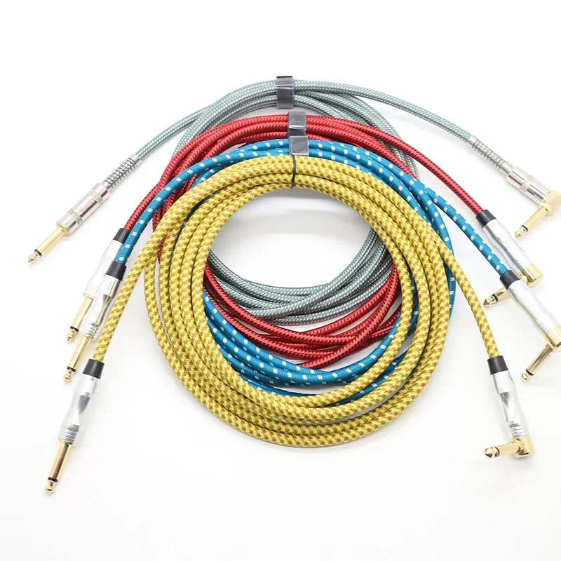 3-Meter-High-Quality-Electric-Guitar-Audio-Cable-Noise-Reducing-6.35mm-Mono-Connector-PVC-Braided-Shield