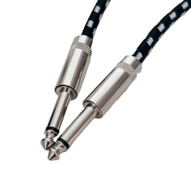 3-Meter-Long-Straight-6.5MM-MONO-JACK-Guitar-Cable-Nylon-Braided-6.35-6.5mm-Jack-Instrument-AUX-Cable