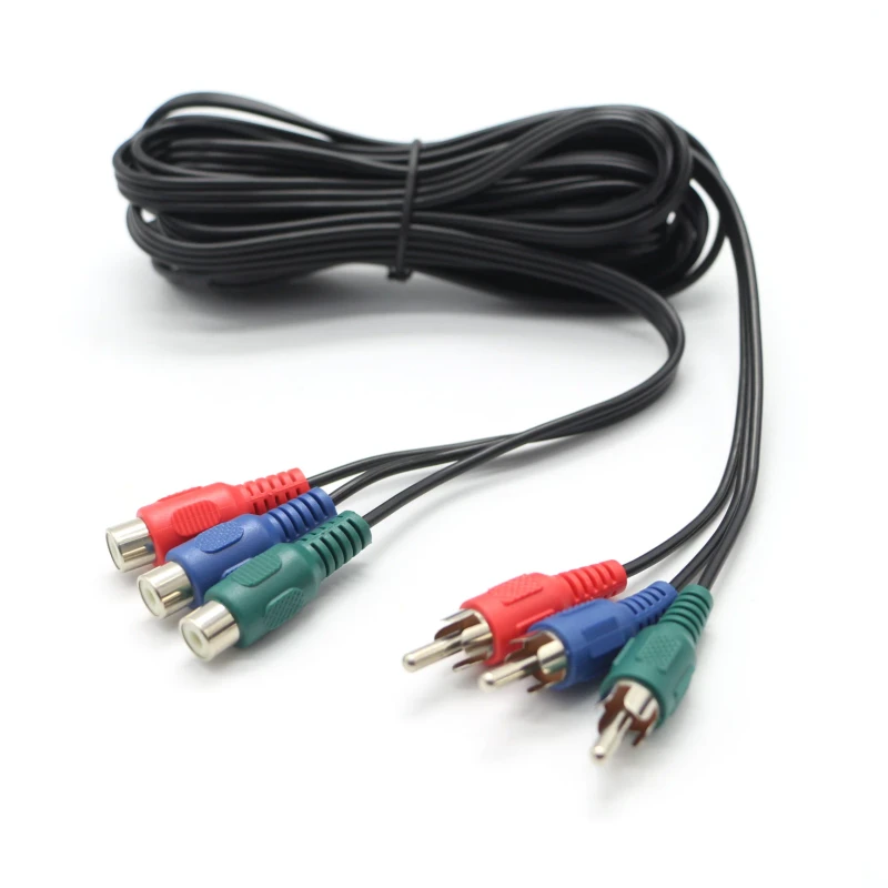 3-RCA-Male-to-Female-Composite-Cable-Blue-Green-Red-75-Ohm-Y-Pb-Pr-Extension-Audio-Video-Cable