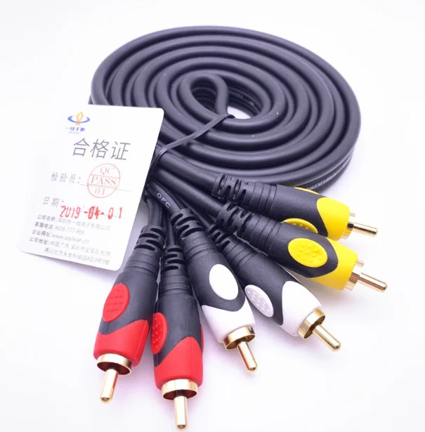 3-RCA-Stereo-Audio-Cable-for-Computer-and-Camera-Use-Combination-Shielding-Braided-Jacket-Male-Male-Connector