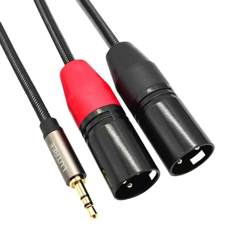 3.5-Jack-Stereo-Audio-Cable-XLR-to-3.5mm-Mic-Cable-3.5mm-TRS-Jack-Stereo-Male-to-Dual-2-XLR-Male-Stereo-Y-Splitter-Cable