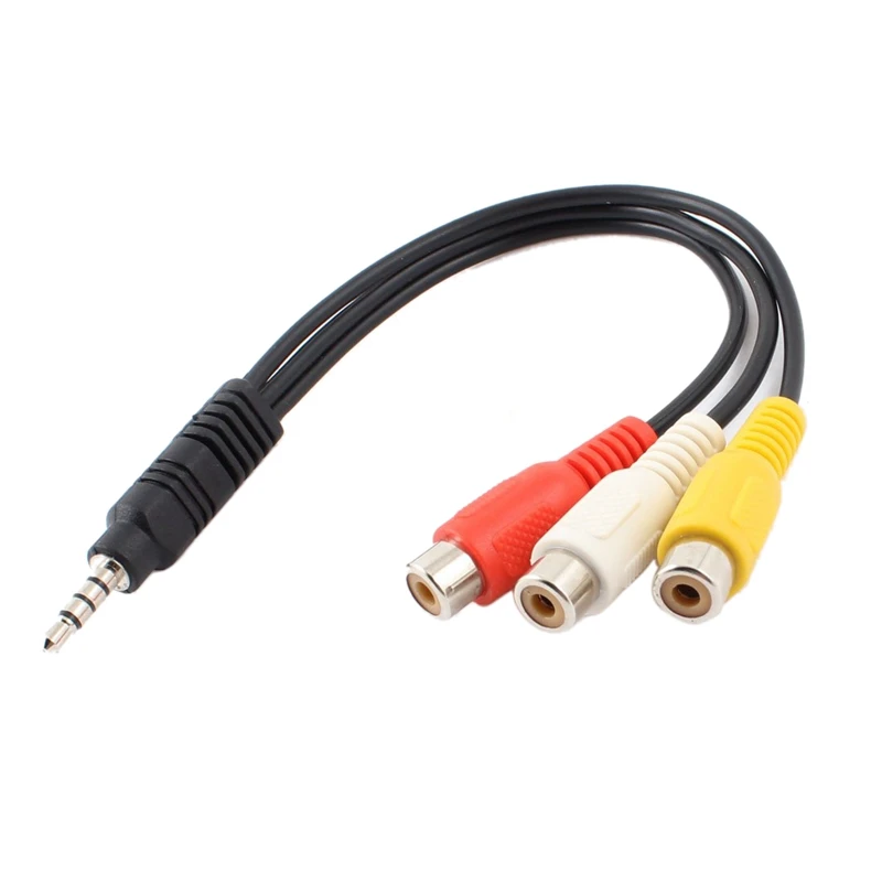 3.5-Mm-to-RCA-AV-Camcorder-Video-Cable-Male-to-3RCA-Female-Black-PVC-Gold-Plated-30cm-13mm