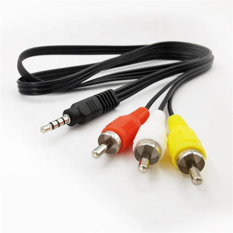 3.5mm-to-3-RCA-Cable-AV-Cable-for-TV-VCR-Video-Audio-Cables