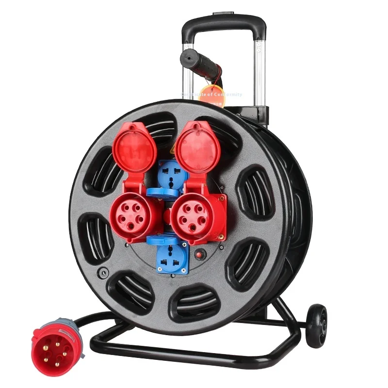 380V-Cable-Reel-Three-Phase-Five-Wire-4-Wire-5-Core-16-32A-Construction-Site-Aviation-Power-Cords-Extension-Cords